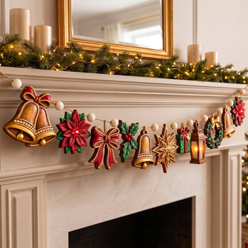 Holiday Bell Custom Shape Wooden Garland GFTOMA14363