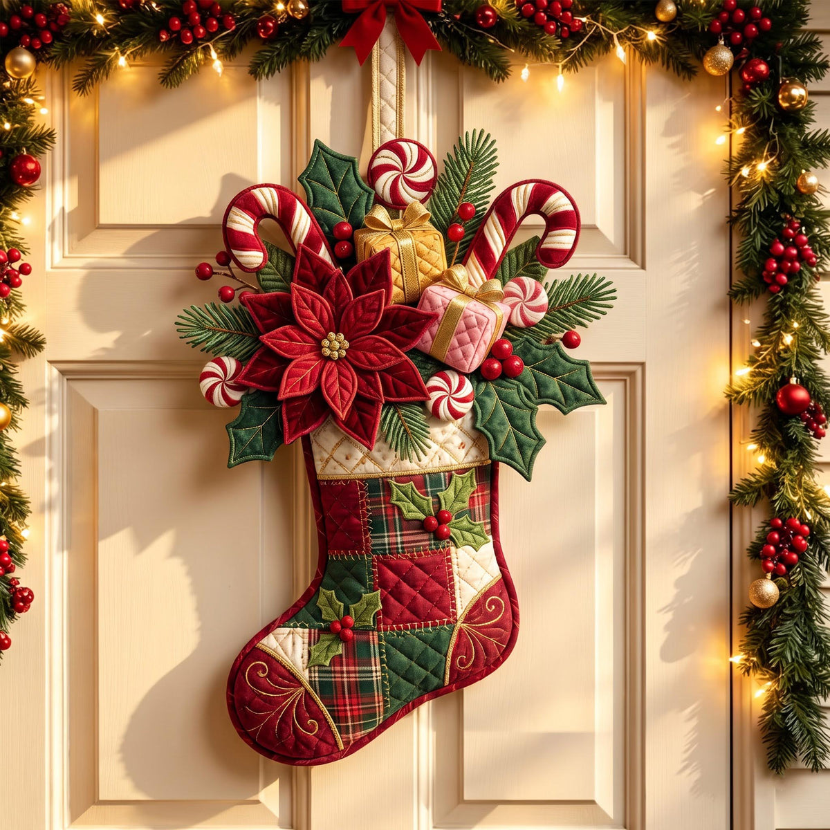 Candy Stocking Custom Shape Quilted Door Hanger GFTOMA14367