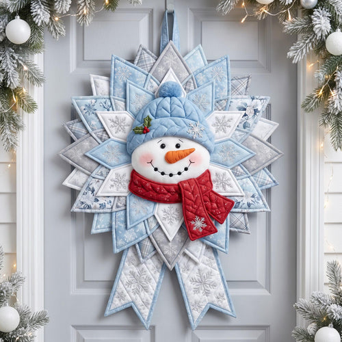 Snowman Star Custom Shape Quilted Door Hanger GFTOMA14368