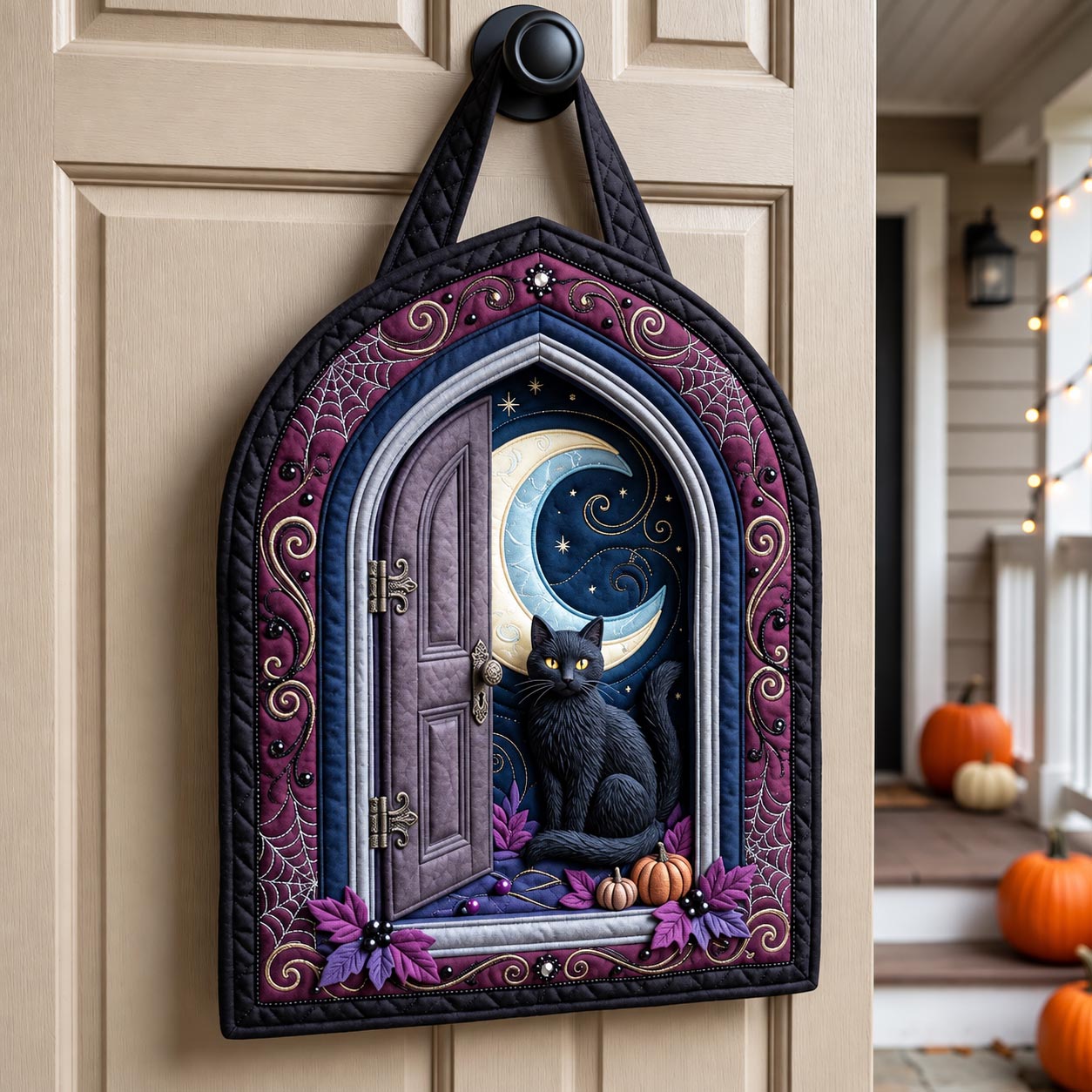 Mystic Halloween Custom Shape Quilted Door Hanger GFTOMA14388