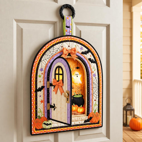 Haunted Pumpkin Custom Shape Quilted Door Hanger GFTOMA14389