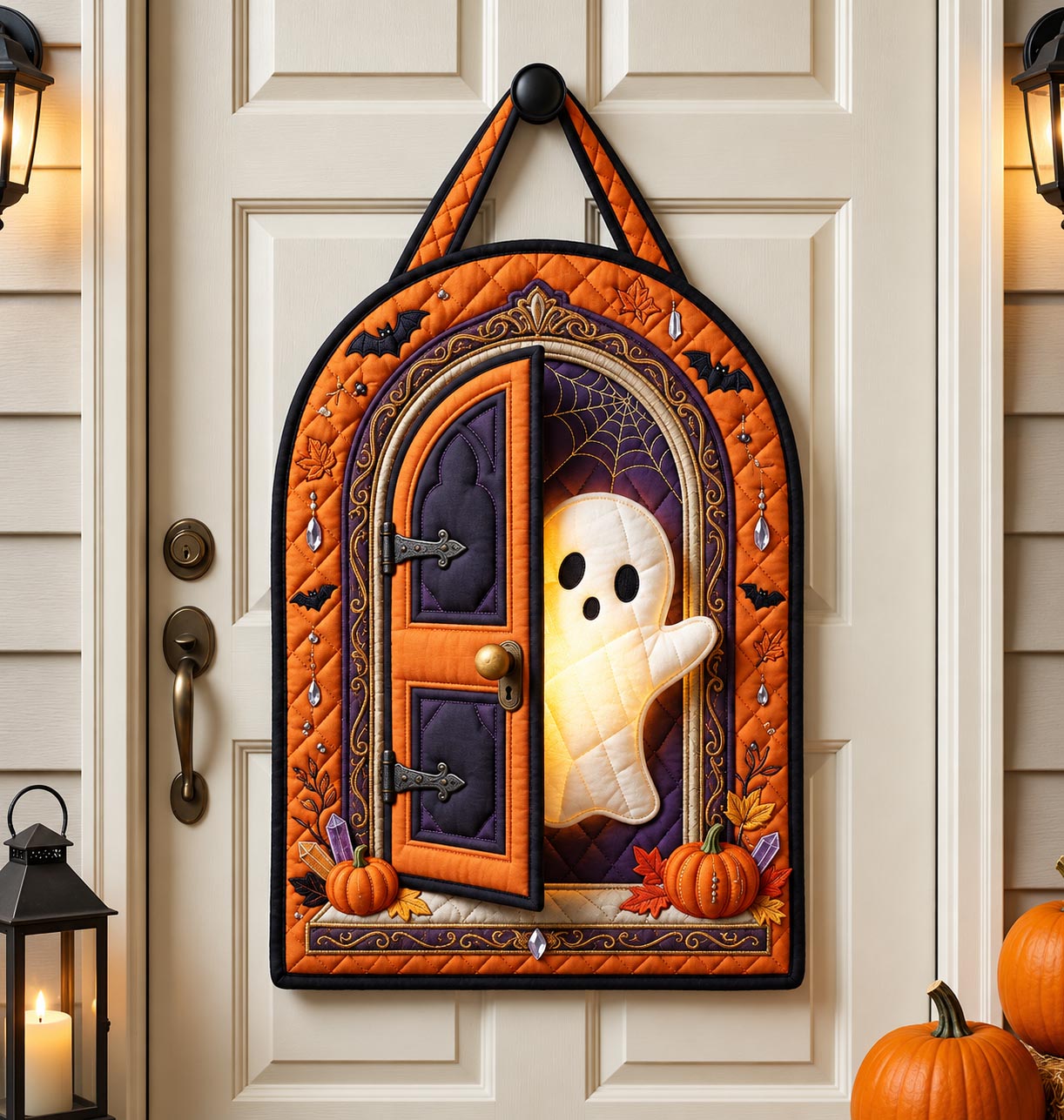 Ghostly Halloween Custom Shape Quilted Door Hanger GFTOMA14391