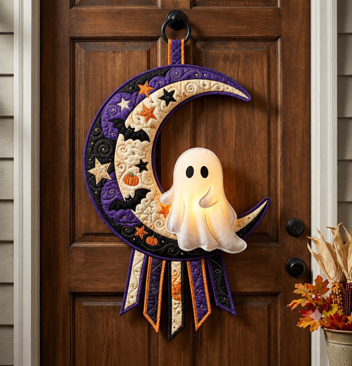 Moonlight Ghost Custom Shape Quilted Door Hanger GFTOMA14392