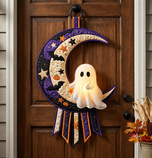 Moonlight Ghost Custom Shape Quilted Door Hanger GFTOMA14392