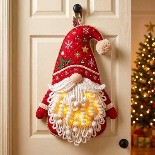 Santa Gnome Custom Shape Quilted Door Hanger GFTOMA14396