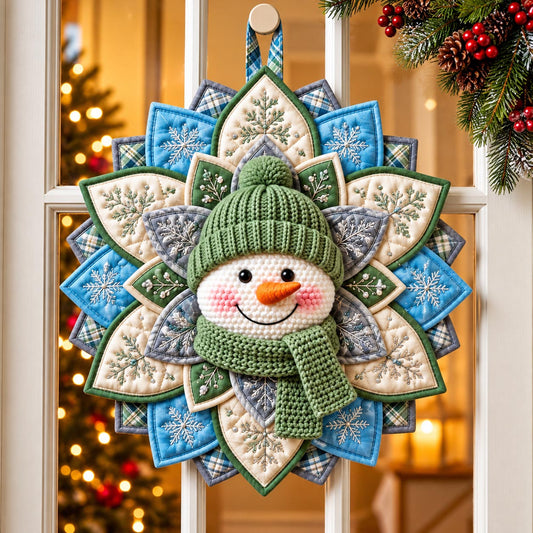 Winter Snowman Custom Shape Quilted Door Hanger GFTOMA14397