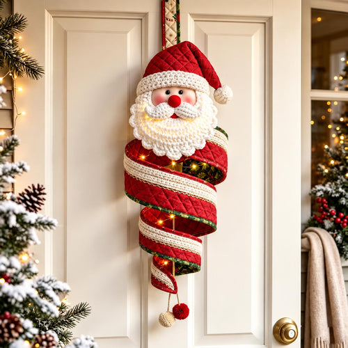 Santa Candy Cane Custom Shape Quilted Door Hanger GFTOMA14398