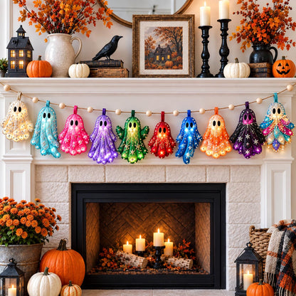 Rainbow Ghost Custom Shape Quilted Garland GFTOMA14448