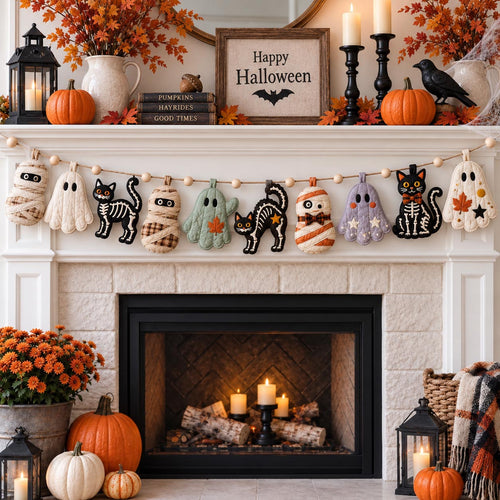 Halloween Monster Parade Custom Shape Quilted Garland GFTOMA14453