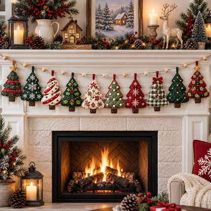 Patchwork Christmas Tree Custom Shape Quilted Garland GFTOMA14455