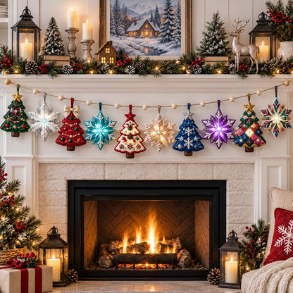 Christmas Tree Snowflake Custom Shape Quilted Garland GFTOMA14456