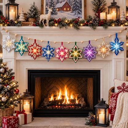 Rainbow Snowflake Custom Shape Quilted Garland GFTOMA14457