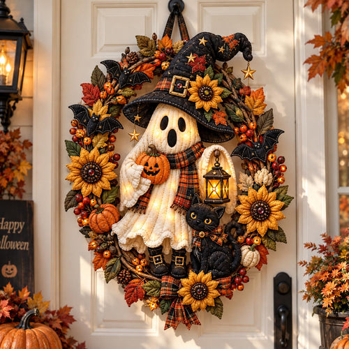 Witch Ghost Harvest Custom Shape Quilted Door Hanger GFTOMA14462