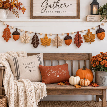 Autumn Leaf Custom Shape Quilted Garland GFTOMA14485