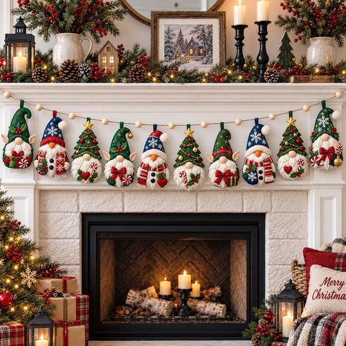 Christmas Snowman Custom Shape Quilted Garland GFTOMA14491