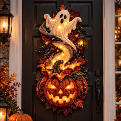 Ghost Pumpkin Custom Shape Quilted Door Hanger GFTOMA14496