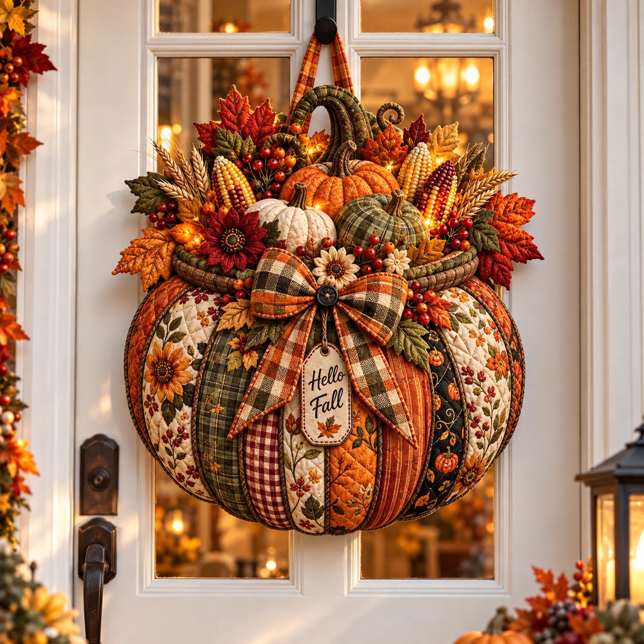 Harvest Pumpkin Custom Shape Quilted Door Hanger GFTOMA14497