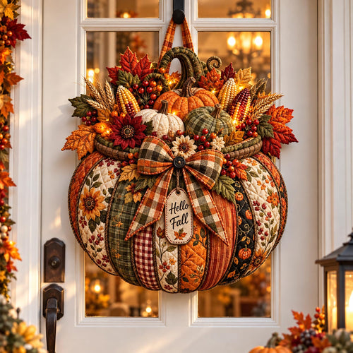 Harvest Pumpkin Custom Shape Quilted Door Hanger GFTOMA14497