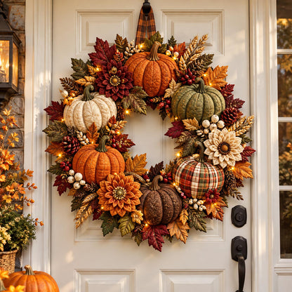 Autumn Pumpkin Custom Shape Quilted Door Hanger GFTOMA14499