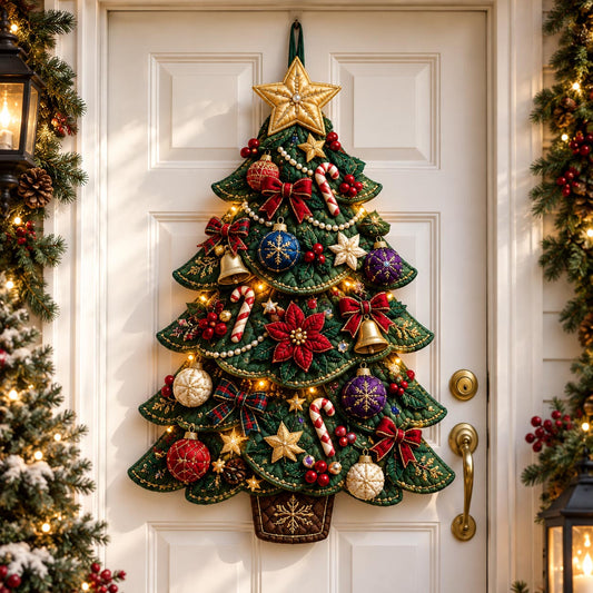 Christmas Tree Custom Shape Quilted Door Hanger GFTOMA14507