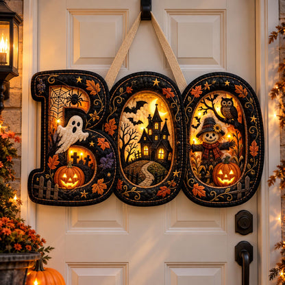Halloween Boo Trio Custom Shape Quilted Door Hanger GFTOMA14511