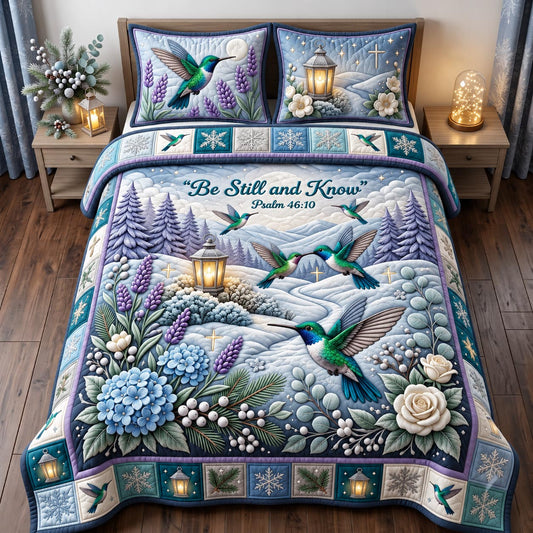 Be Still Winter Faith 3-Piece Quilted Bedding Set GFTOMA14551