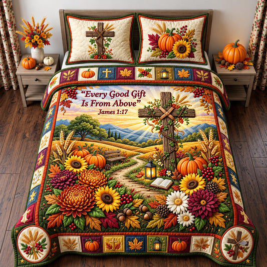Every Good Gift Harvest 3-Piece Quilted Bedding Set GFTOMA14552