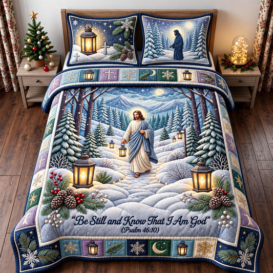 Jesus Winter Faith 3-Piece Quilted Bedding Set GFTOMA14555