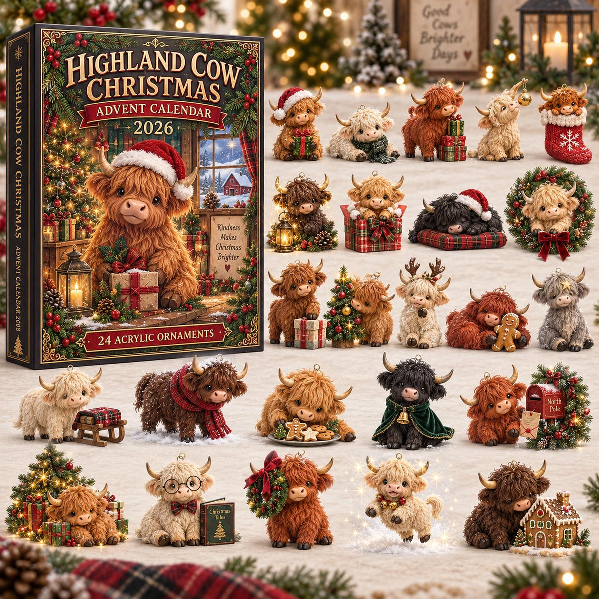 Highland Cow Christmas Advent Calendar 2026 GFTOMA14570