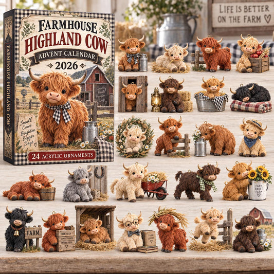 Farmhouse Highland Cow Advent Calendar 2026 GFTOMA14571