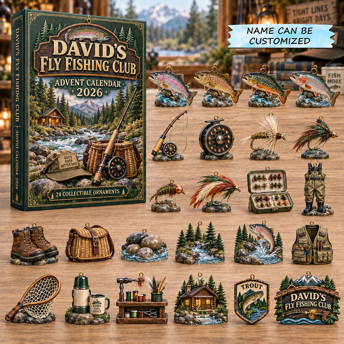 Personalized Fly Fishing Advent Calendar 2026 QTCUZ GFTOMA14635