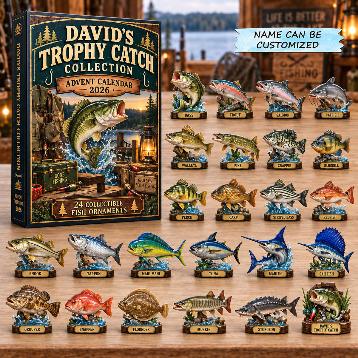 Personalized Trophy Catch Advent Calendar 2026 QTCUZ GFTOMA14638