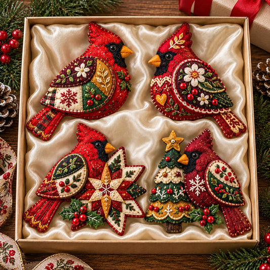 Christmas Cardinal Felt Ornament Gift Set GFTOMA14702