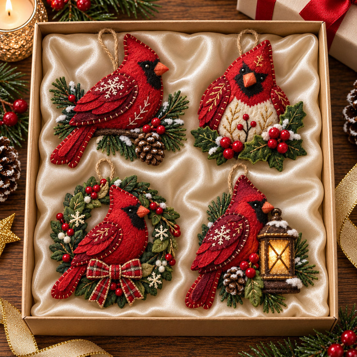 Winter Cardinal Felt Ornament Gift Set GFTOMA14706