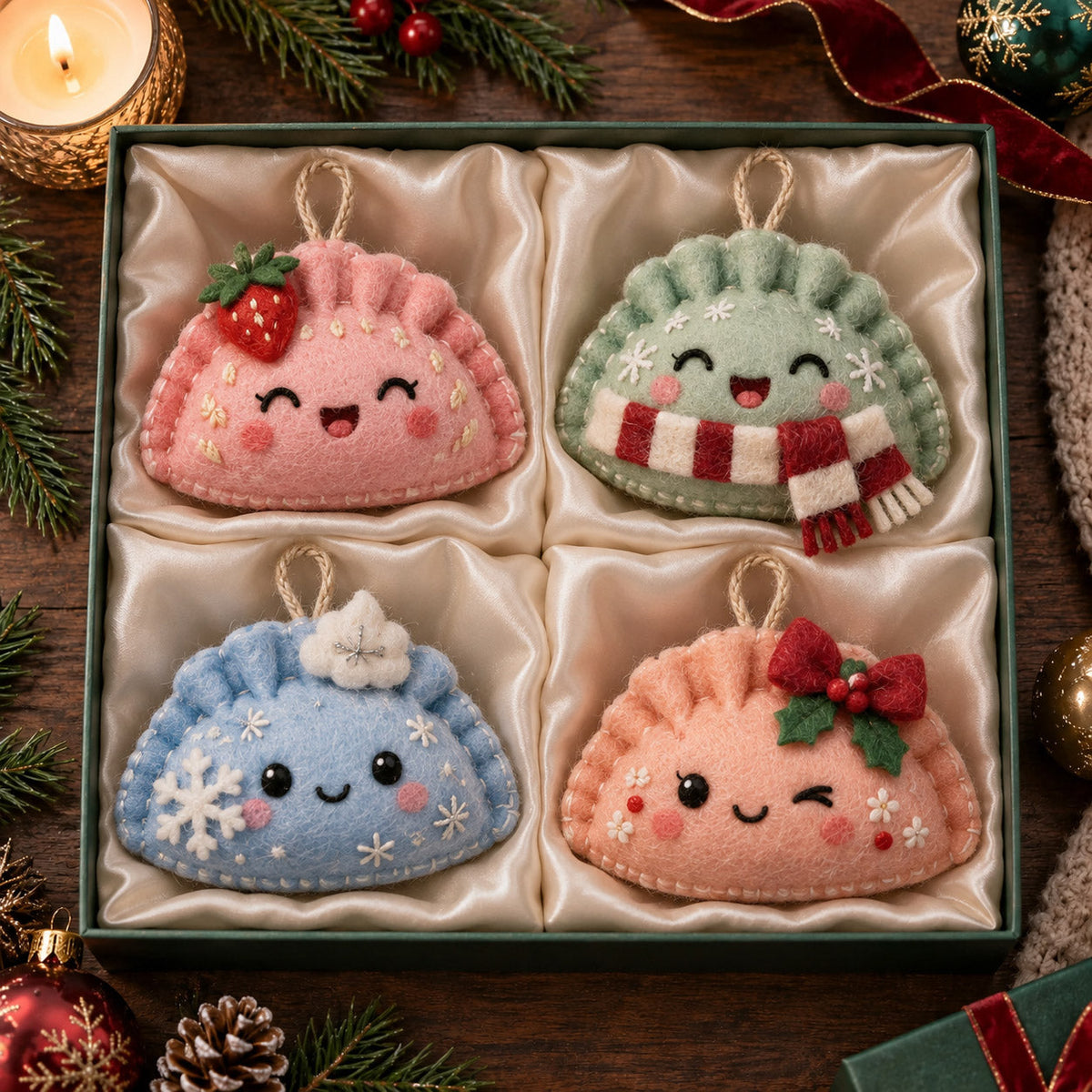 Cozy Dumpling Felt Ornament Gift Set GFTOMA14713