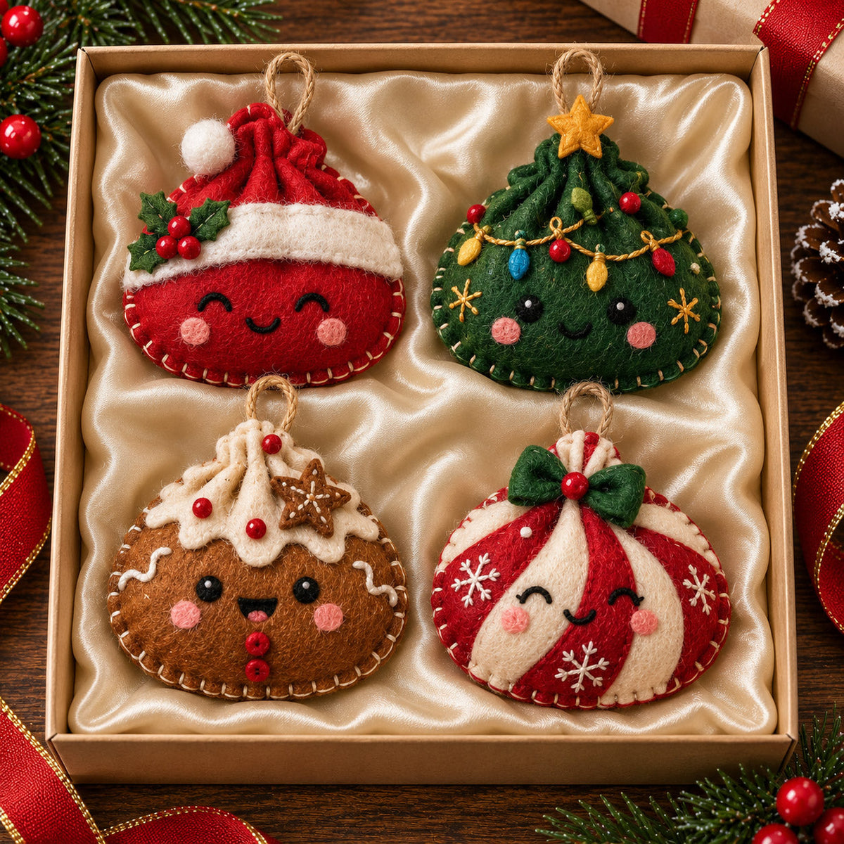 Holiday Dumpling Felt Ornament Gift Set GFTOMA14717