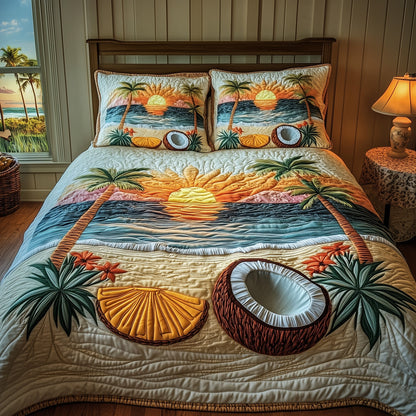 Tropical Beach 3-Piece Quilted Bedding Set GFTOMA1475