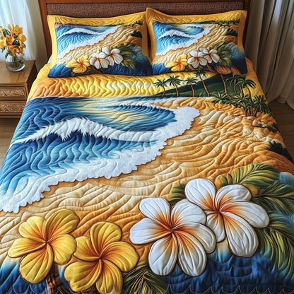 Tropical Beach 3-Piece Quilted Bedding Set GFTOMA1476