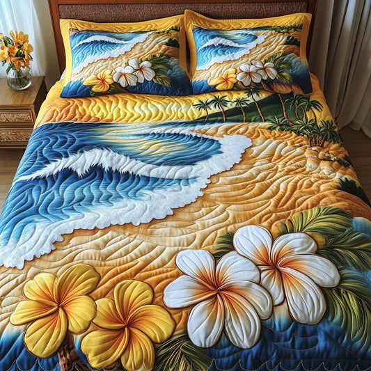 Tropical Beach 3-Piece Quilted Bedding Set GFTOMA1476