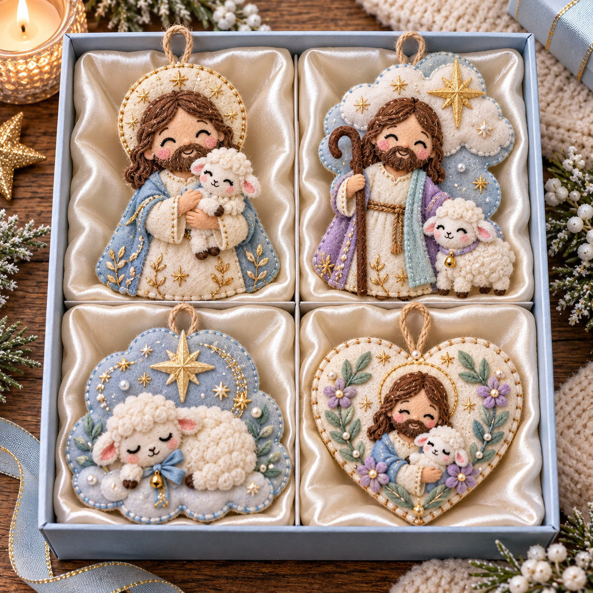 Good Shepherd Felt Ornament Gift Set GFTOMA14786