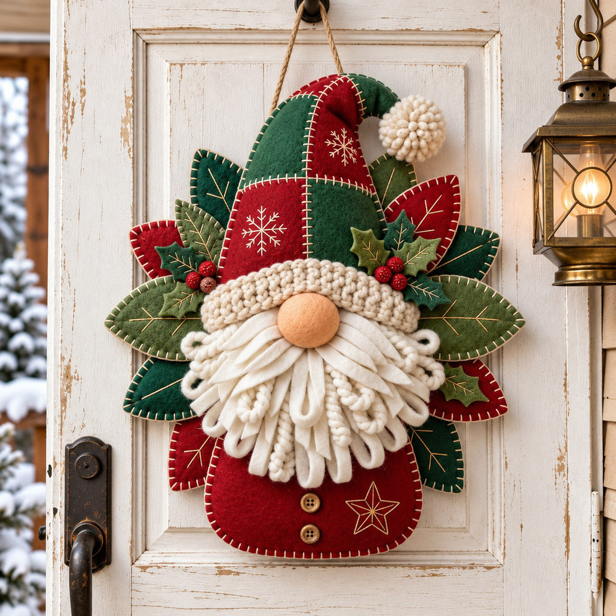 Christmas Gnome Custom Shape Felt Door Hanger GFTOMA14840