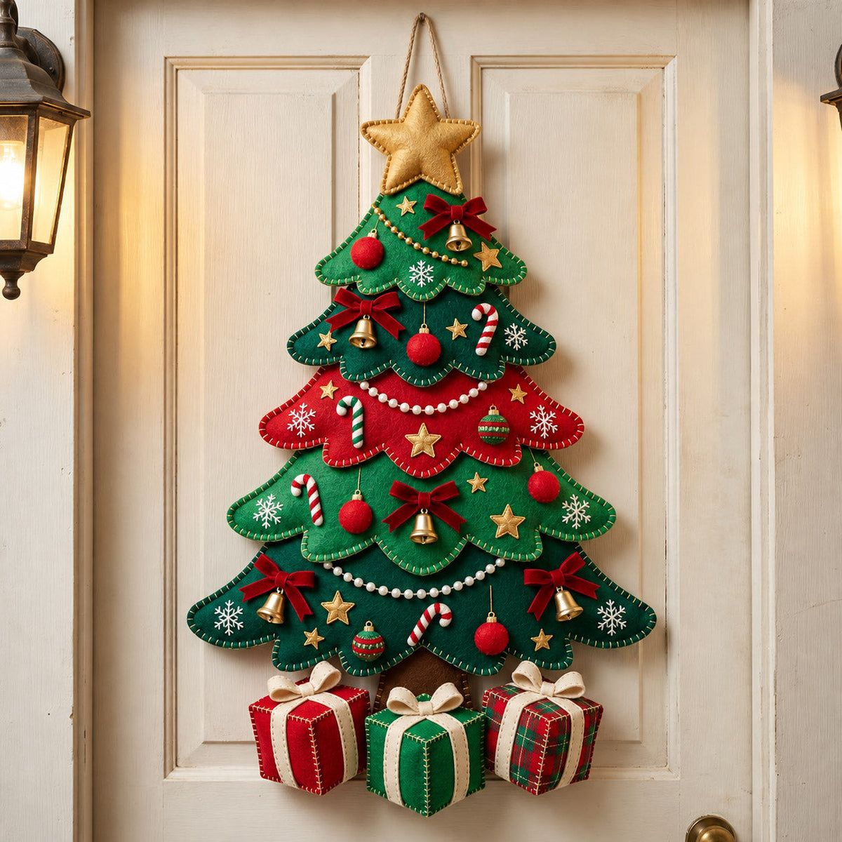 Christmas Tree Custom Shape Felt Door Hanger GFTOMA14841