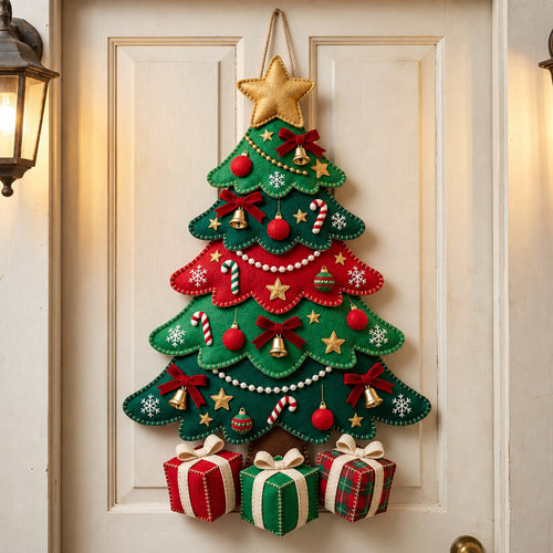 Christmas Tree Custom Shape Felt Door Hanger GFTOMA14841