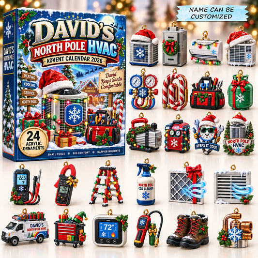 Personalized North Pole HVAC Advent Calendar 2026 QTCUZ GFTOMA14859