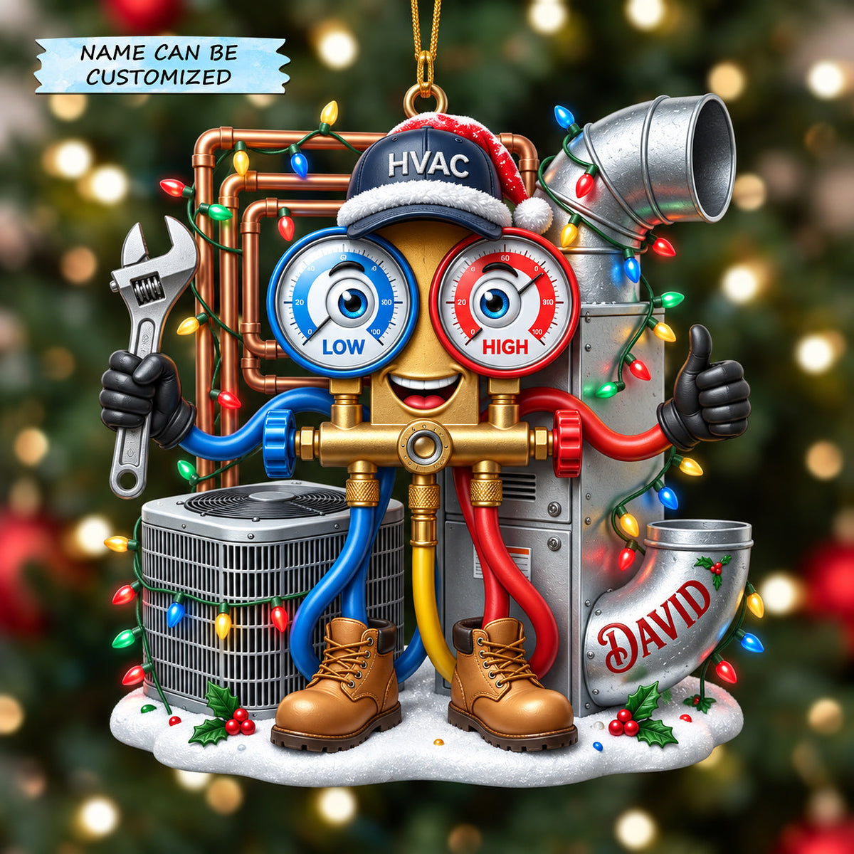 Personalized HVAC Technician Christmas Mica Ornament QTCUZ GFTOMA14900
