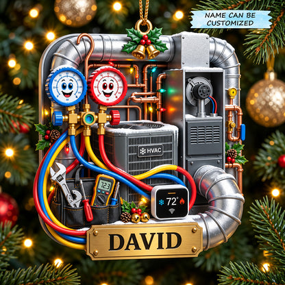 Personalized HVAC Technician Christmas Mica Ornament QTCUZ GFTOMA14900