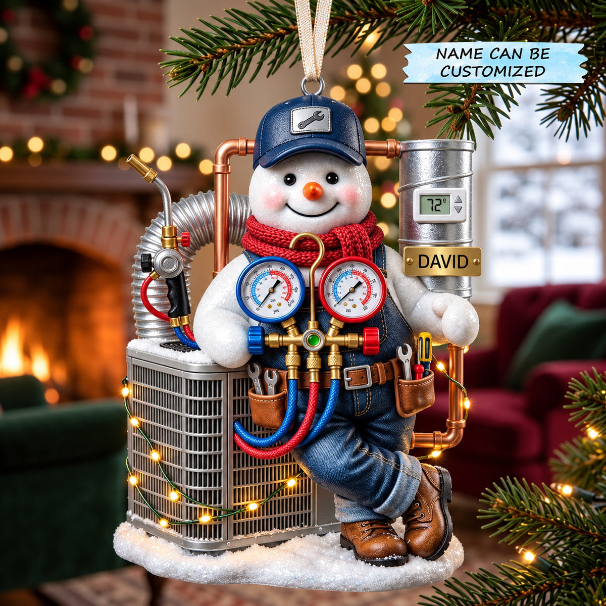 Personalized HVAC Technician Christmas Mica Ornament QTCUZ GFTOMA14900