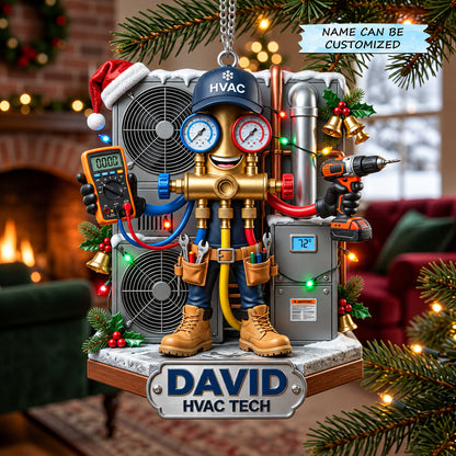 Personalized HVAC Technician Christmas Mica Ornament QTCUZ GFTOMA14900