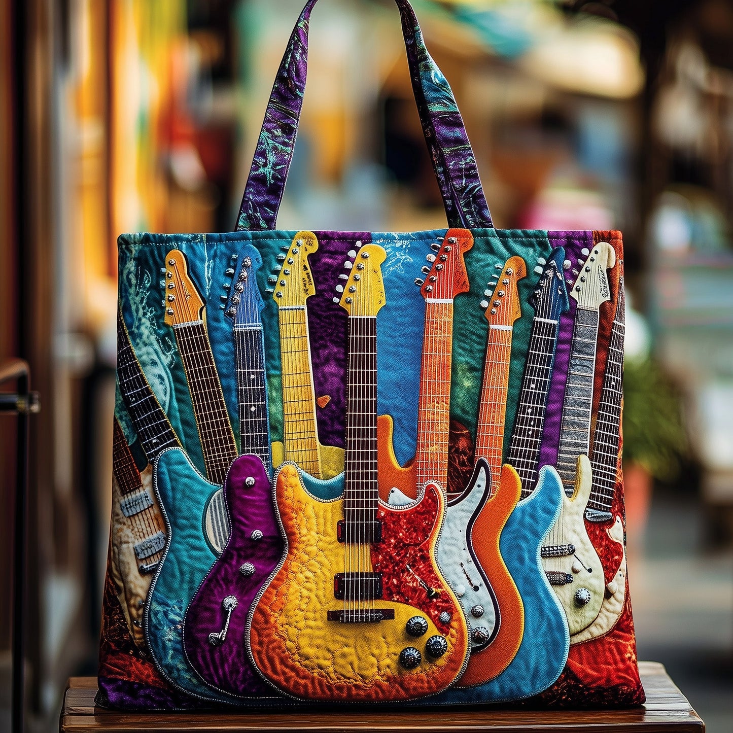 Guitar Quilted Tote Bag GFTOMA1489