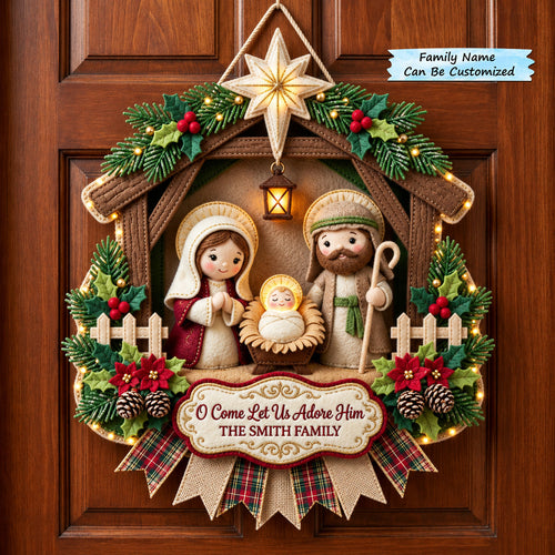 Holy Family Custom Shape Felt Door Hanger QTCUZ GFTOMA14903